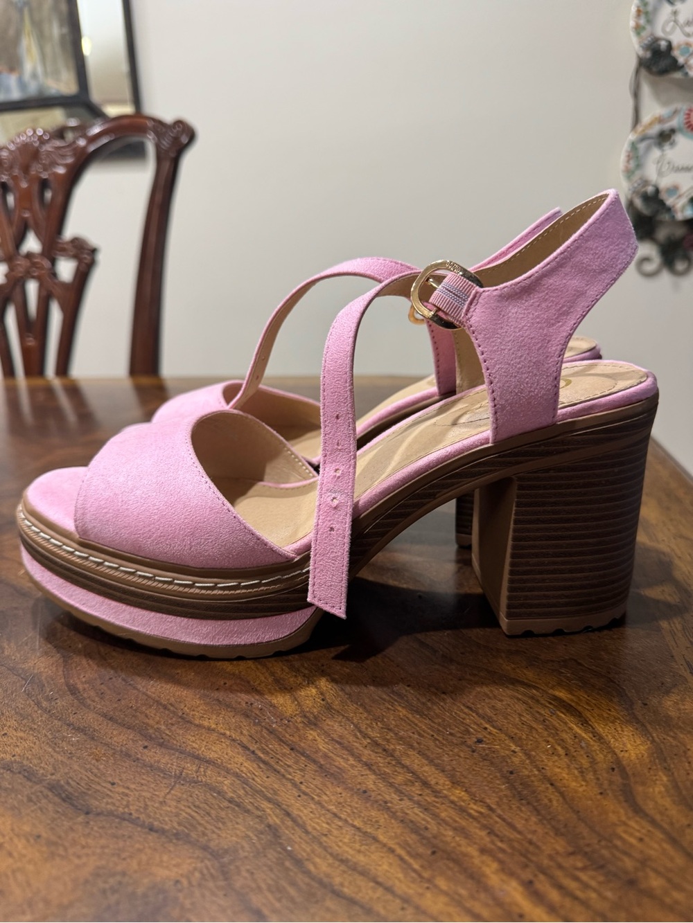 Cato Pink Platform Slingback Sandals - Picture 3 of 4